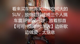 看来买车就得买后排空间大的SUV，放倒后排座椅三个人搞车震3P都没问题，放着那首【可可托海的牧羊人】边听歌边做爱，太惬意