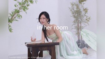 in her room